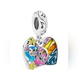🎆LINX DISCONTINUED Disney Sterling Silver Stitch & Angel Dangle Bracelet Charm
